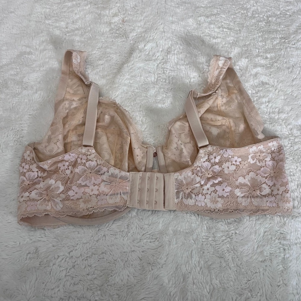 Victorias‎ Secret Body By Victoria Unlined Demi Lace Bra 42G Beige Floral - Picture 6 of 10